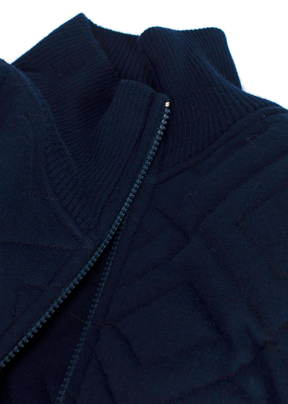 Gucci Vintage Navy Quilted Woollen Bomber Jacket Size M