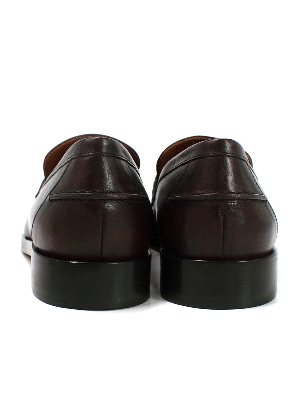 Le Monde Beryl Dark Brown Leather Loafers Size 36 Dak Brown