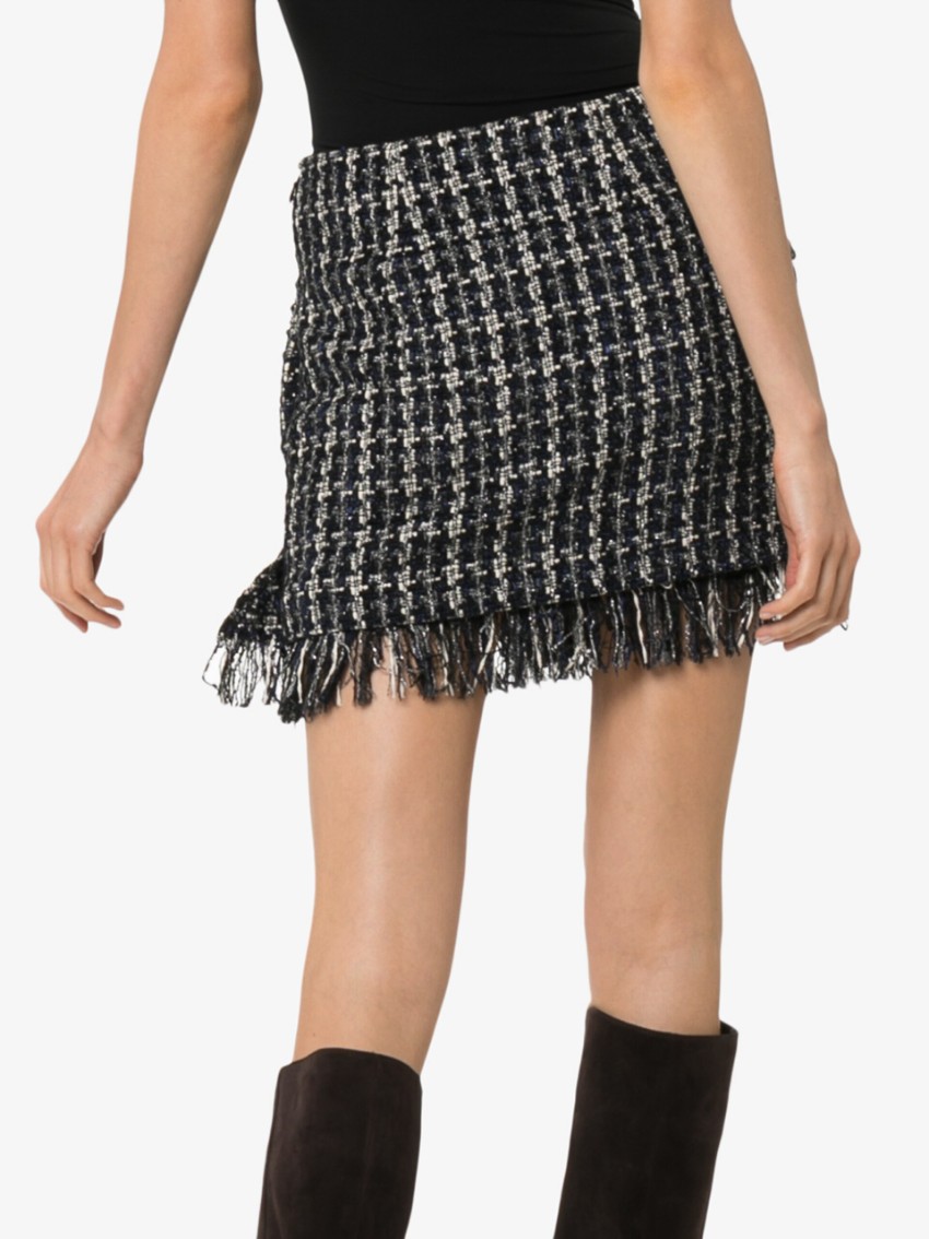 Faith Connexion Tweed Bow Applique Mini Skirt Size XS