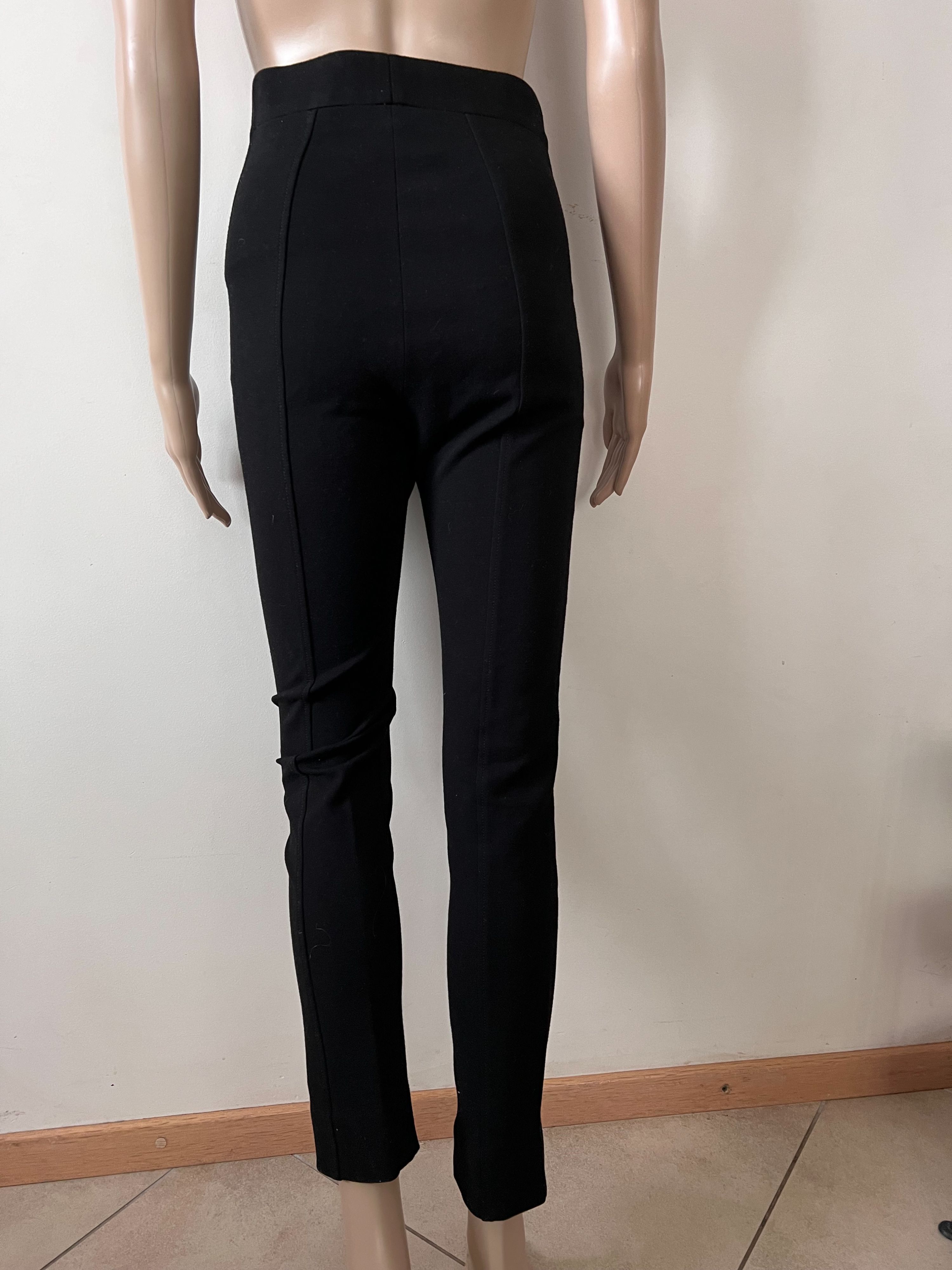 Preowned Emilio Pucci Black Zip Front Trousers Size XS viscose