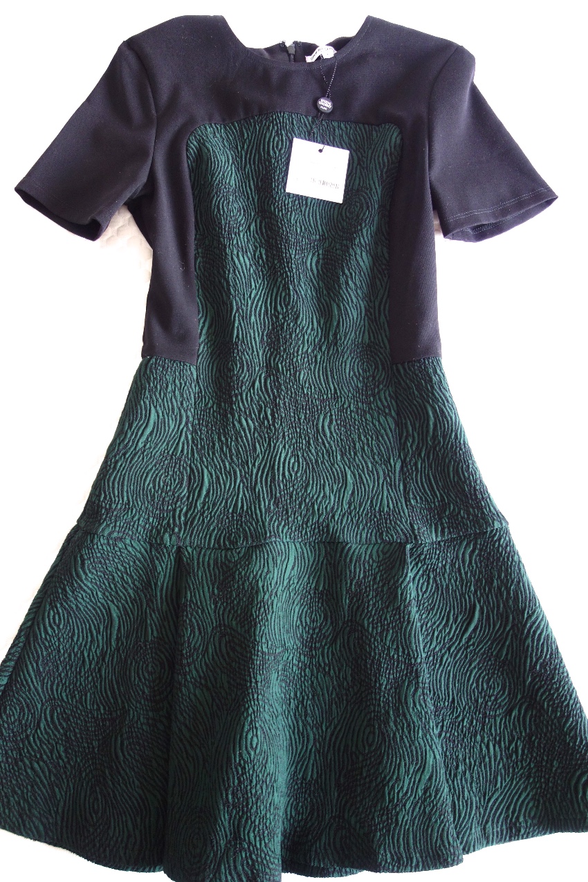 Opening Ceremony Swirl Jacquard Cascade Dress Size S Green cotton