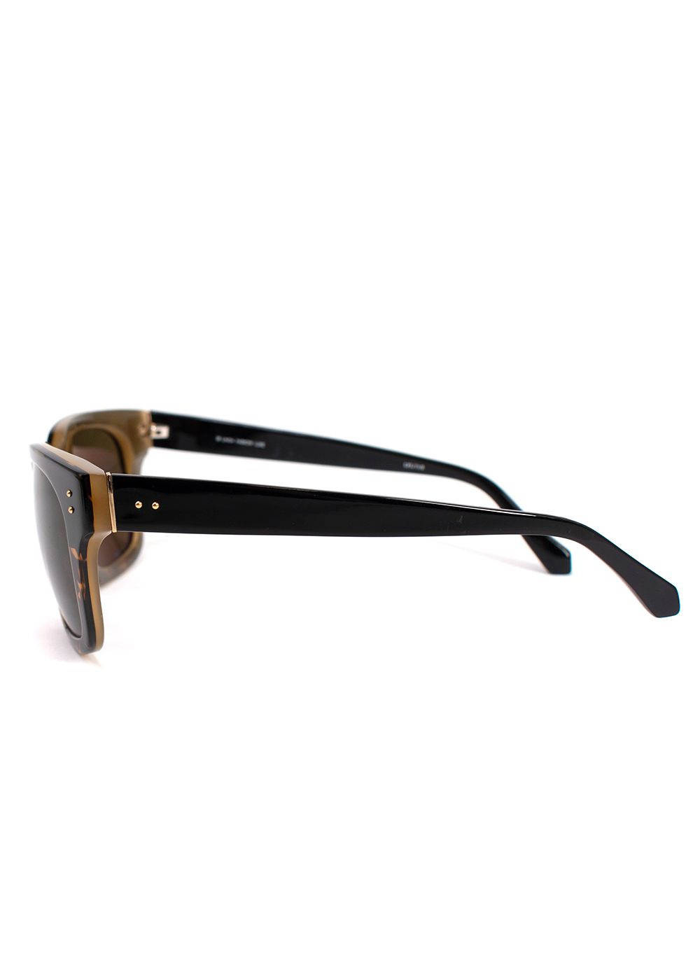 Preowned Linda Farrow Black Square Max Sunglasses black brown plastic