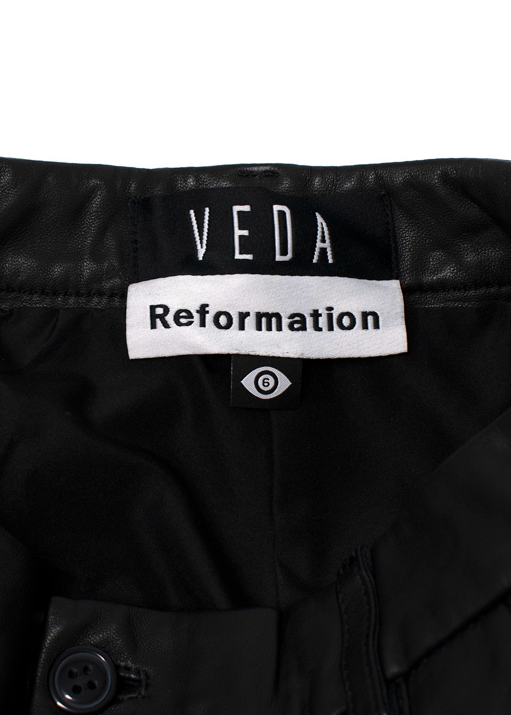 Reformation Veda Cynthia Leather Trousers Size XXS Black