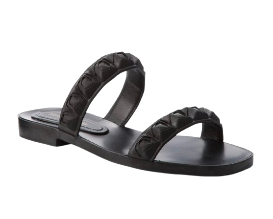 Stuart Weitzman Rosita Rubber Flat Sandals Size 39 Black