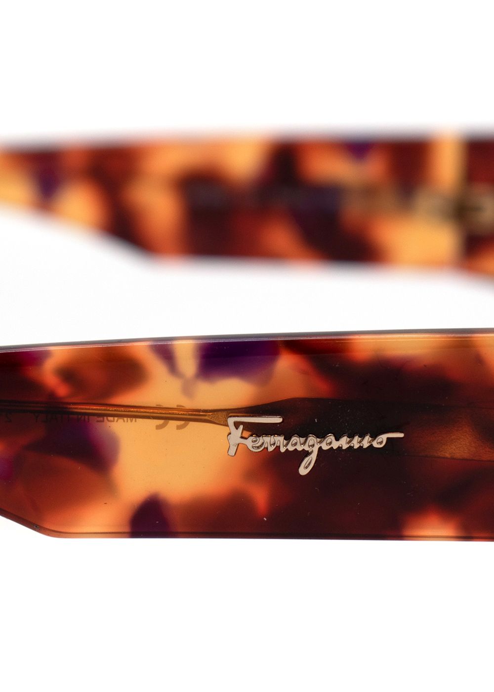 Men's Preowned Salvatore Ferragamo Brown Rectangle sunglasses Black and Tortoiseshell plastic