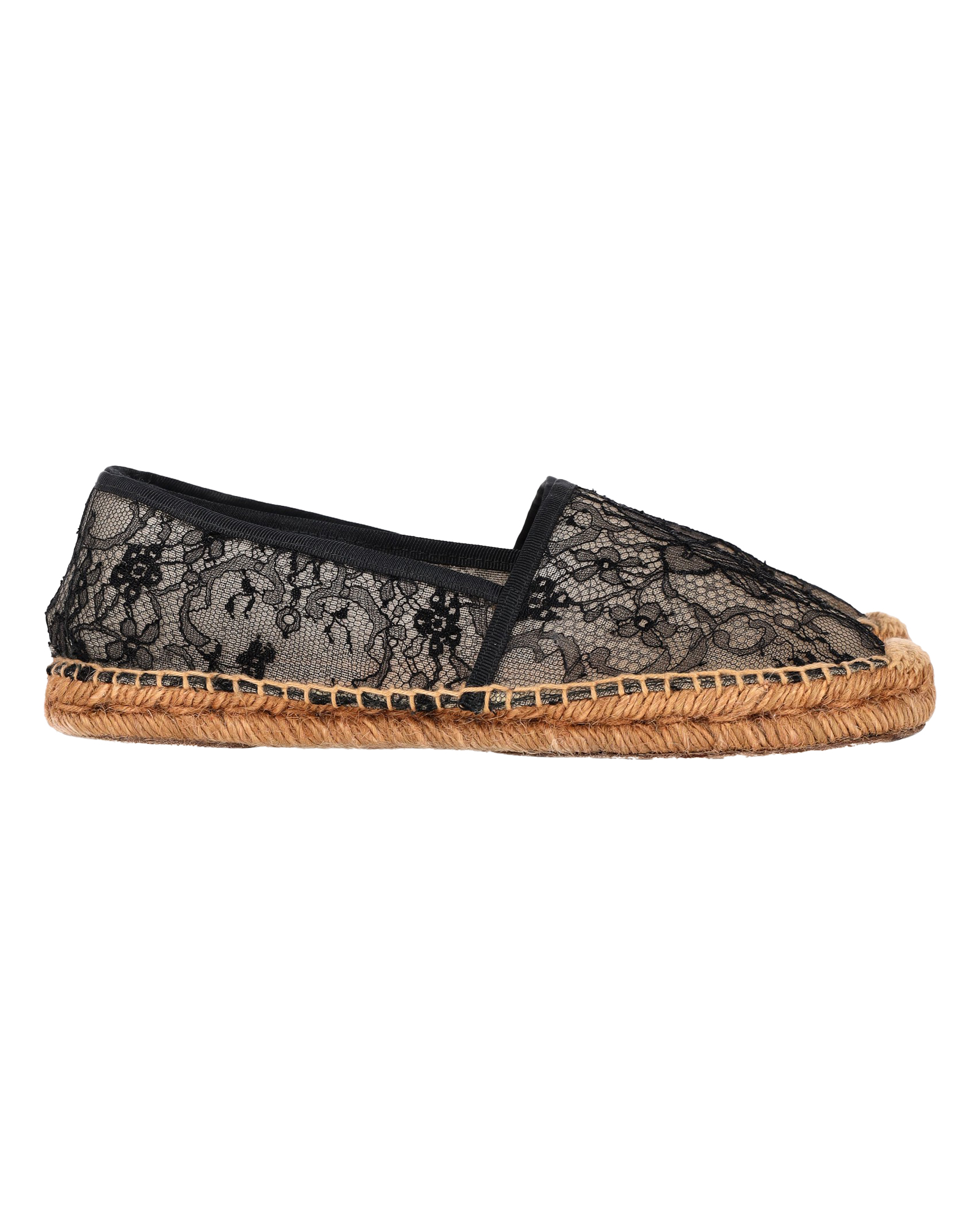 Dolce  Gabanna Black Lace Espadrilles Size 38