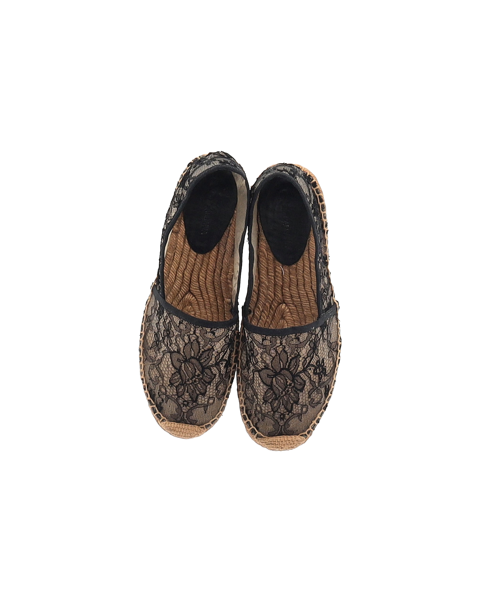 Dolce  Gabanna Black Lace Espadrilles Size 38