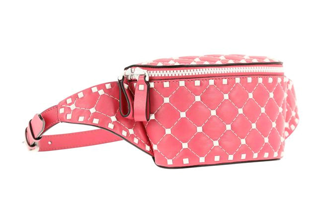 Valentino Pink Free Rockstud Belt Bag - Size Small Size S leather