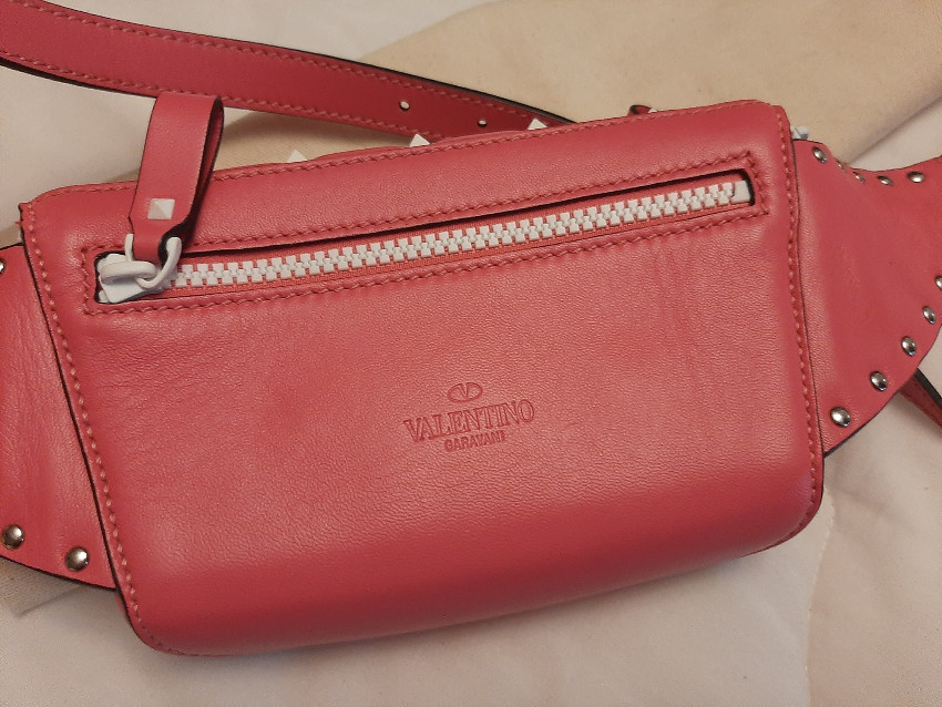 Valentino Pink Free Rockstud Belt Bag - Size Small Size S leather