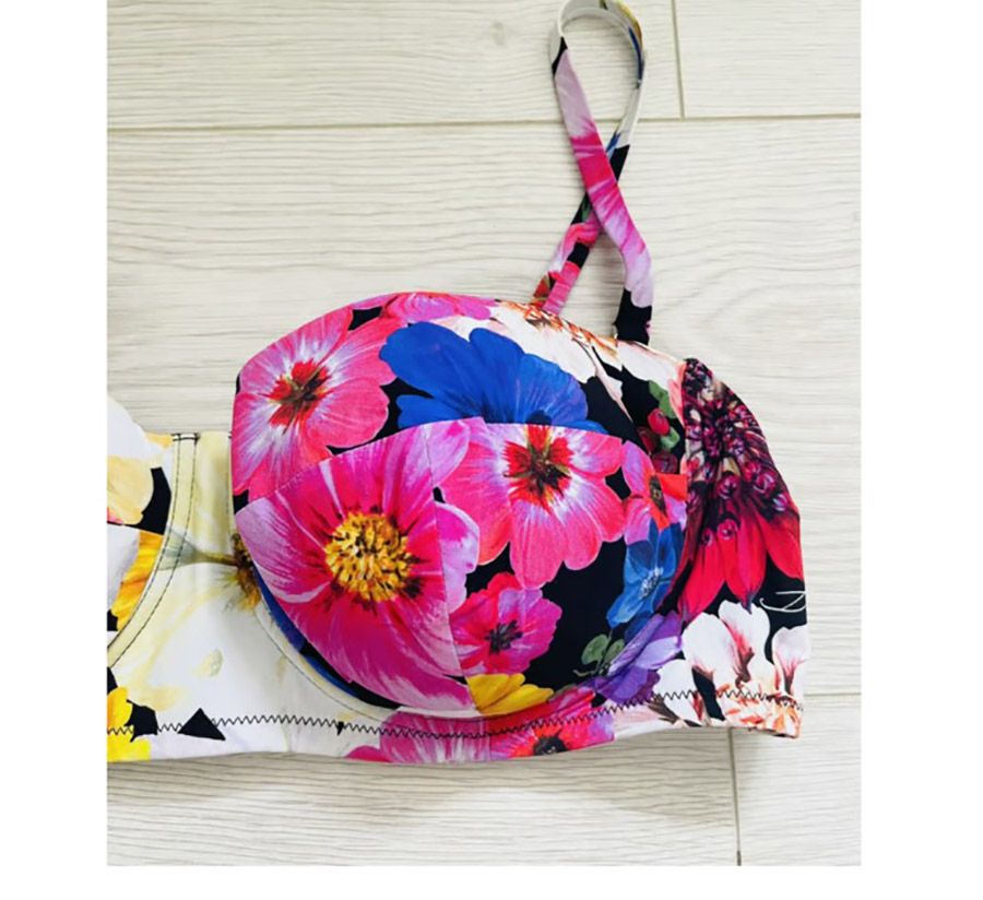 Dolce  Gabbana Multicoloured Floral Printed Bikini Size L Multicolour polyamide/elasthan