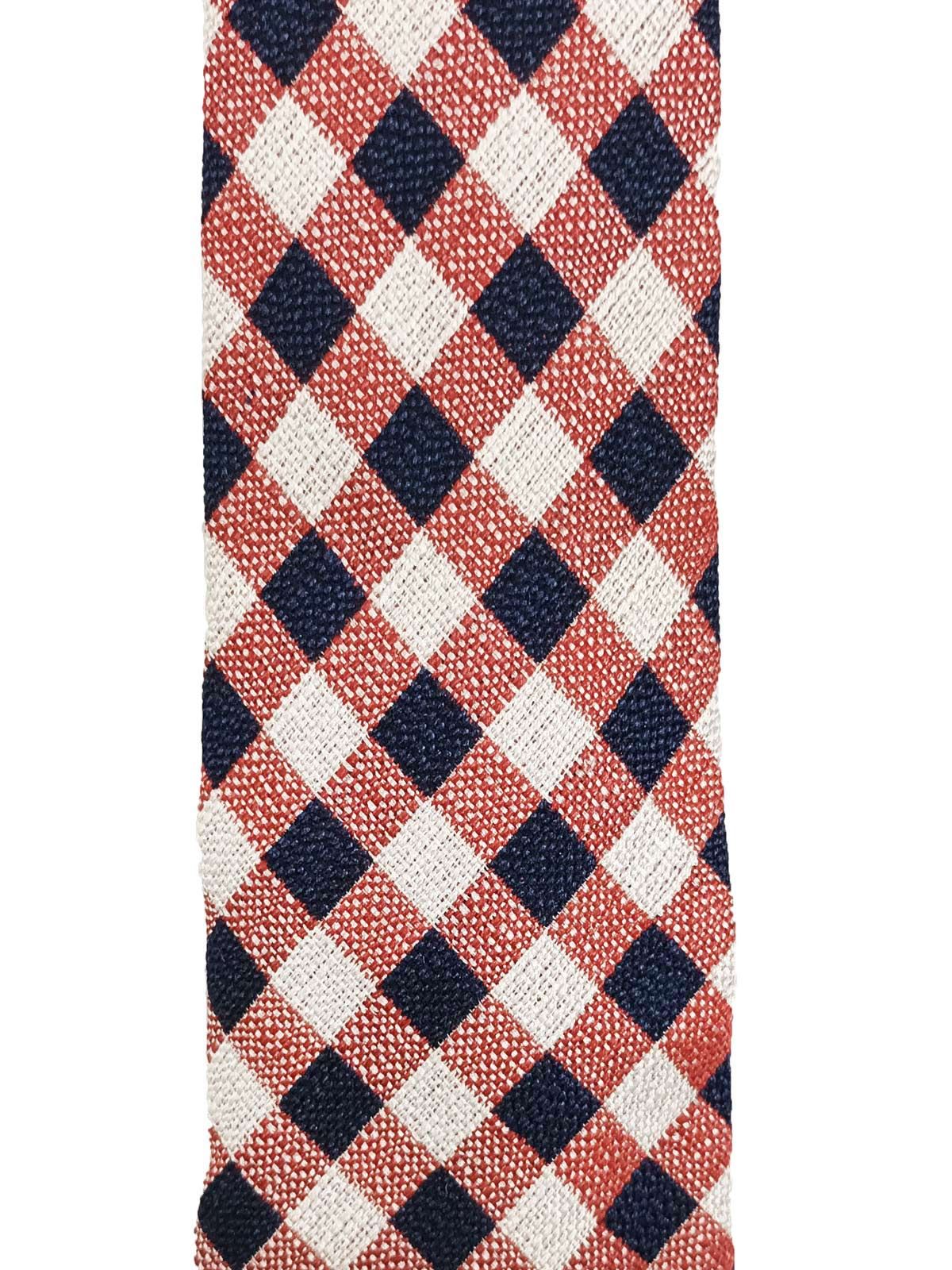 Men's Thom Sweeney red  black gingham silk tie