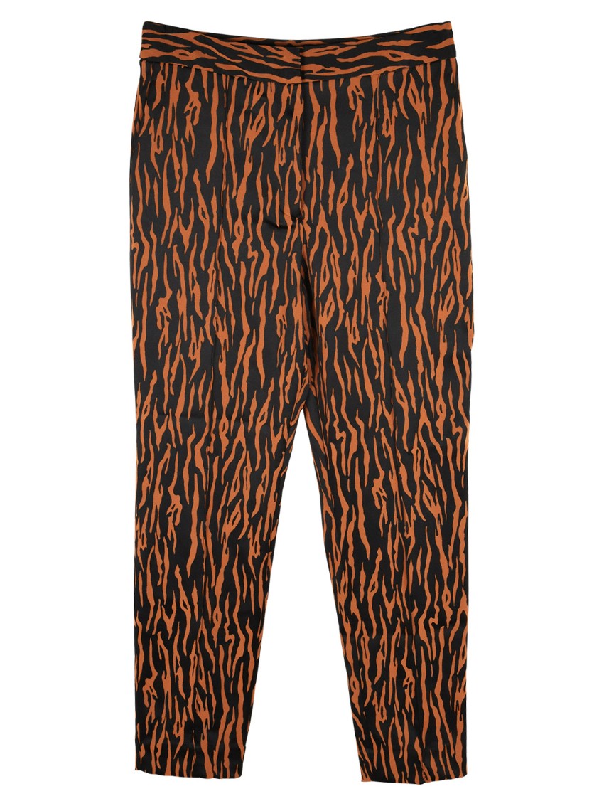 DVF Sienna Animal Print Jacquard Trousers Size XL polyester