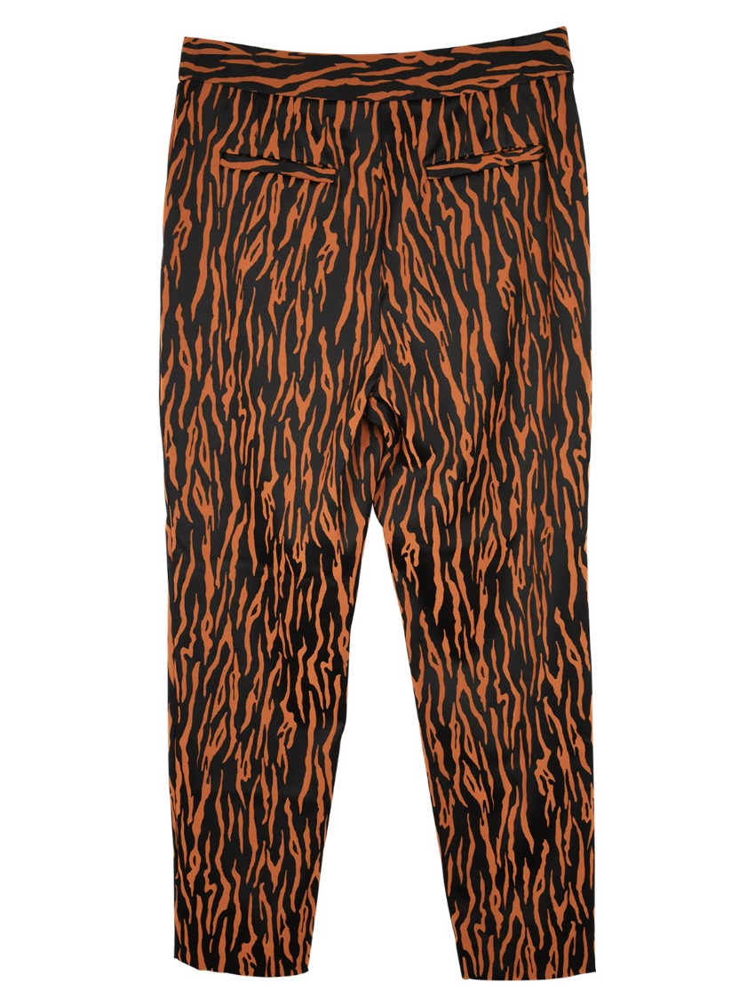 DVF Sienna Animal Print Jacquard Trousers Size XL polyester