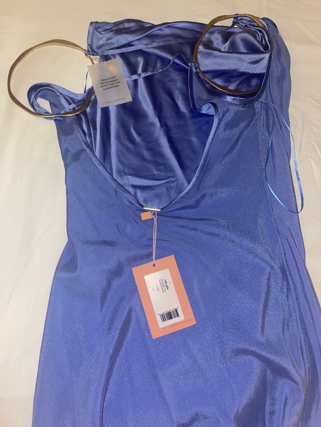 Cult Gaia Tahoe Blue Azariah Mini Dress Size S silk