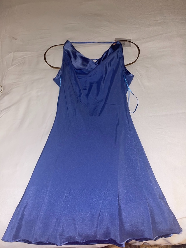 Cult Gaia Tahoe Blue Azariah Mini Dress Size S silk