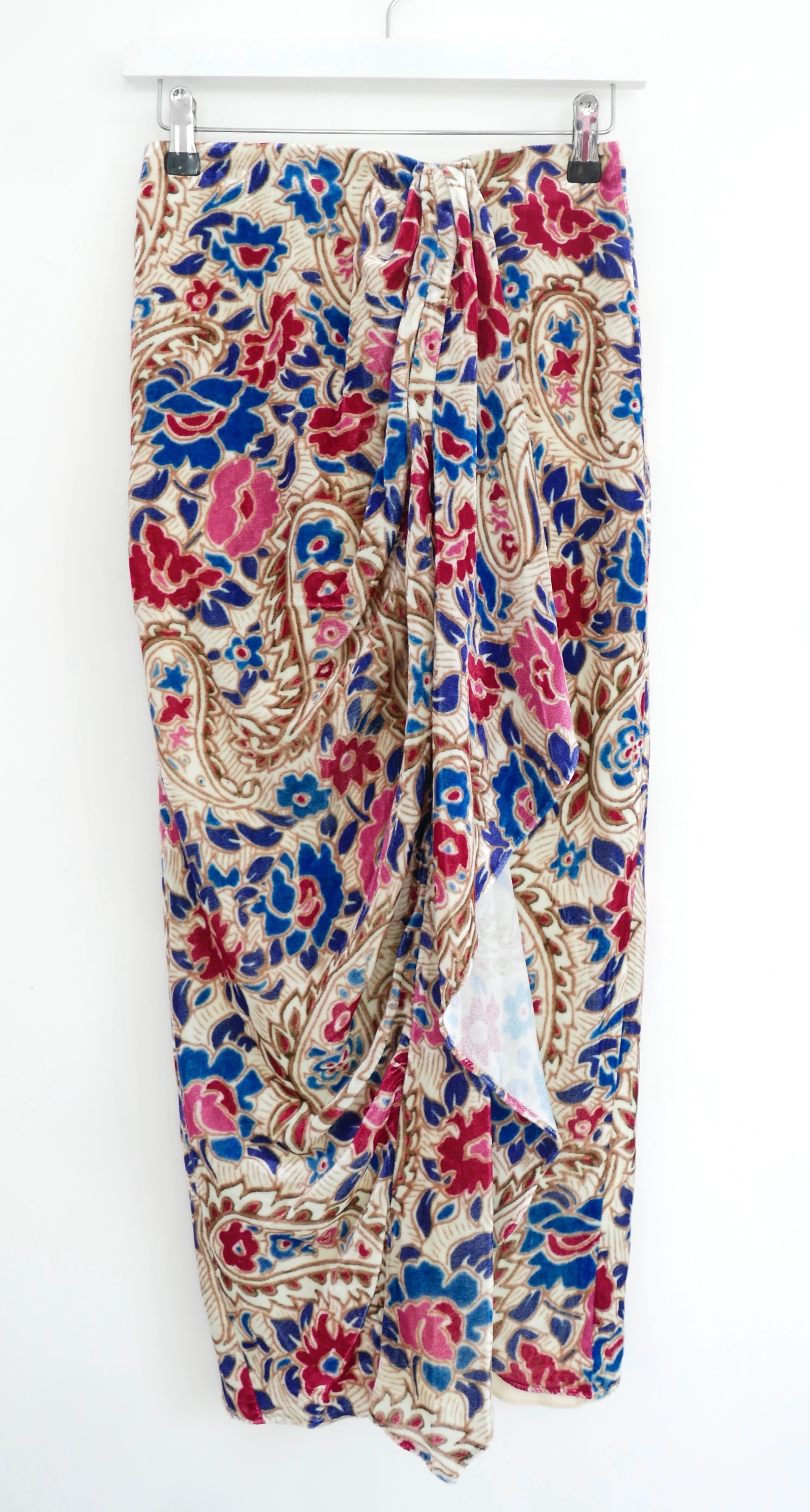 Isabel Marant Breenea Floral Midi Skirt Size XS Multicolour velvet