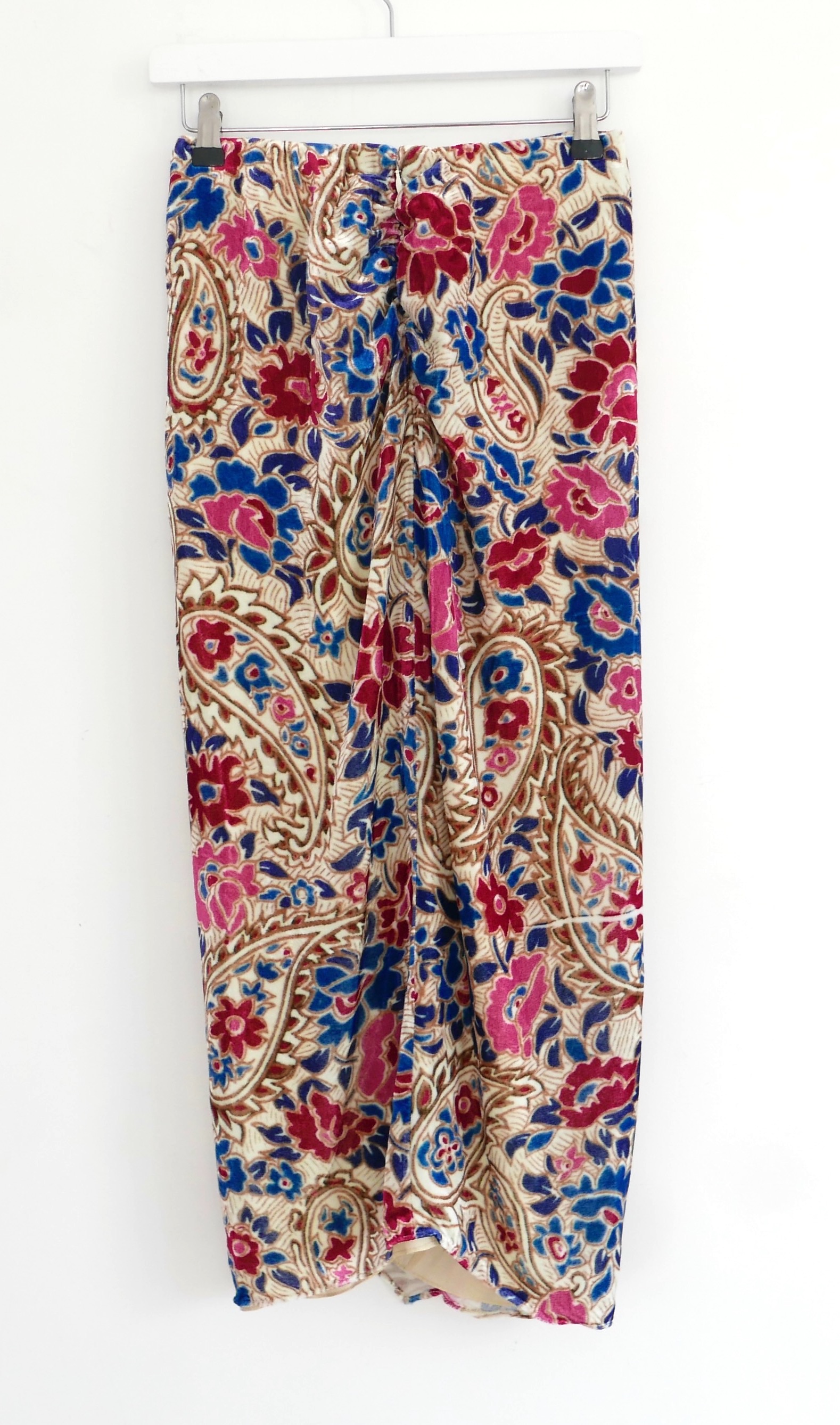 Isabel Marant Breenea Floral Midi Skirt Size XS Multicolour velvet