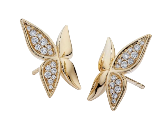 Kat Florence 18k Yellow Gold D Flawless Diamond Butterfly Earrings k yellow gold