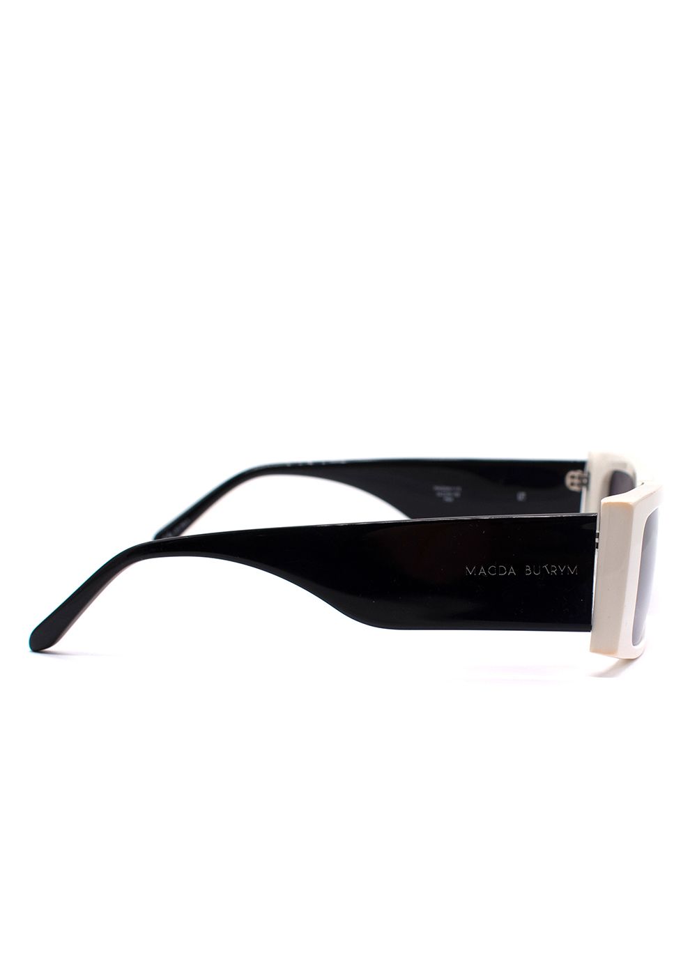 Preowned Magda Butrym x Linda Farrow Black And White Rectangular Sunglasses black / white acetate