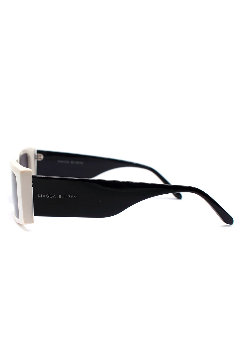 Preowned Magda Butrym x Linda Farrow Black And White Rectangular Sunglasses black / white acetate