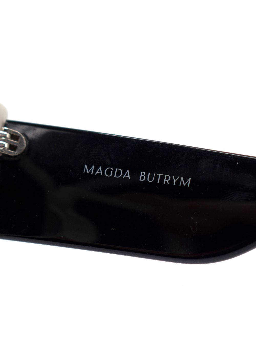 Preowned Magda Butrym x Linda Farrow Black And White Rectangular Sunglasses black / white acetate