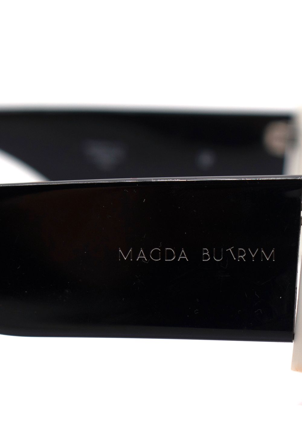 Preowned Magda Butrym x Linda Farrow Black And White Rectangular Sunglasses black / white acetate