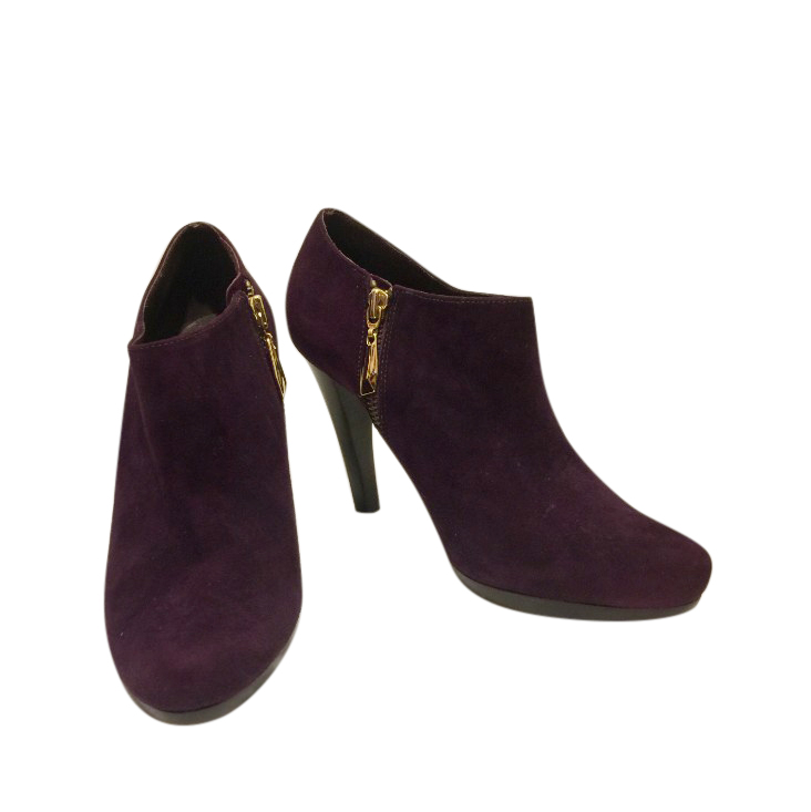 Preowned DVF Purple suede Booties Size 38