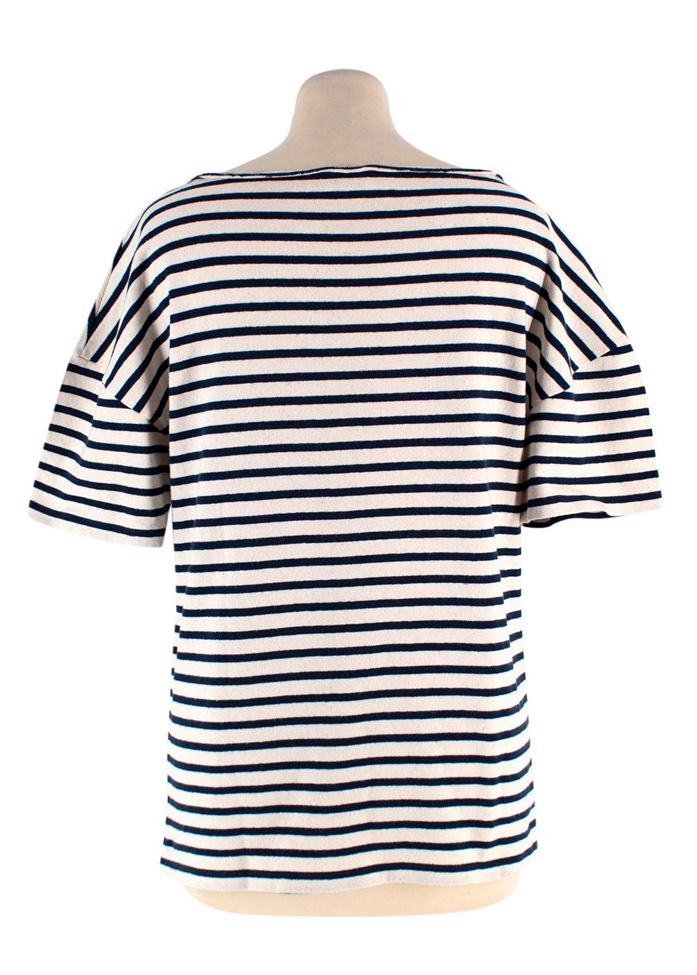 Saint Laurent Navy And Cream Striped T-Shirt Size XS Cream / Navy cotton