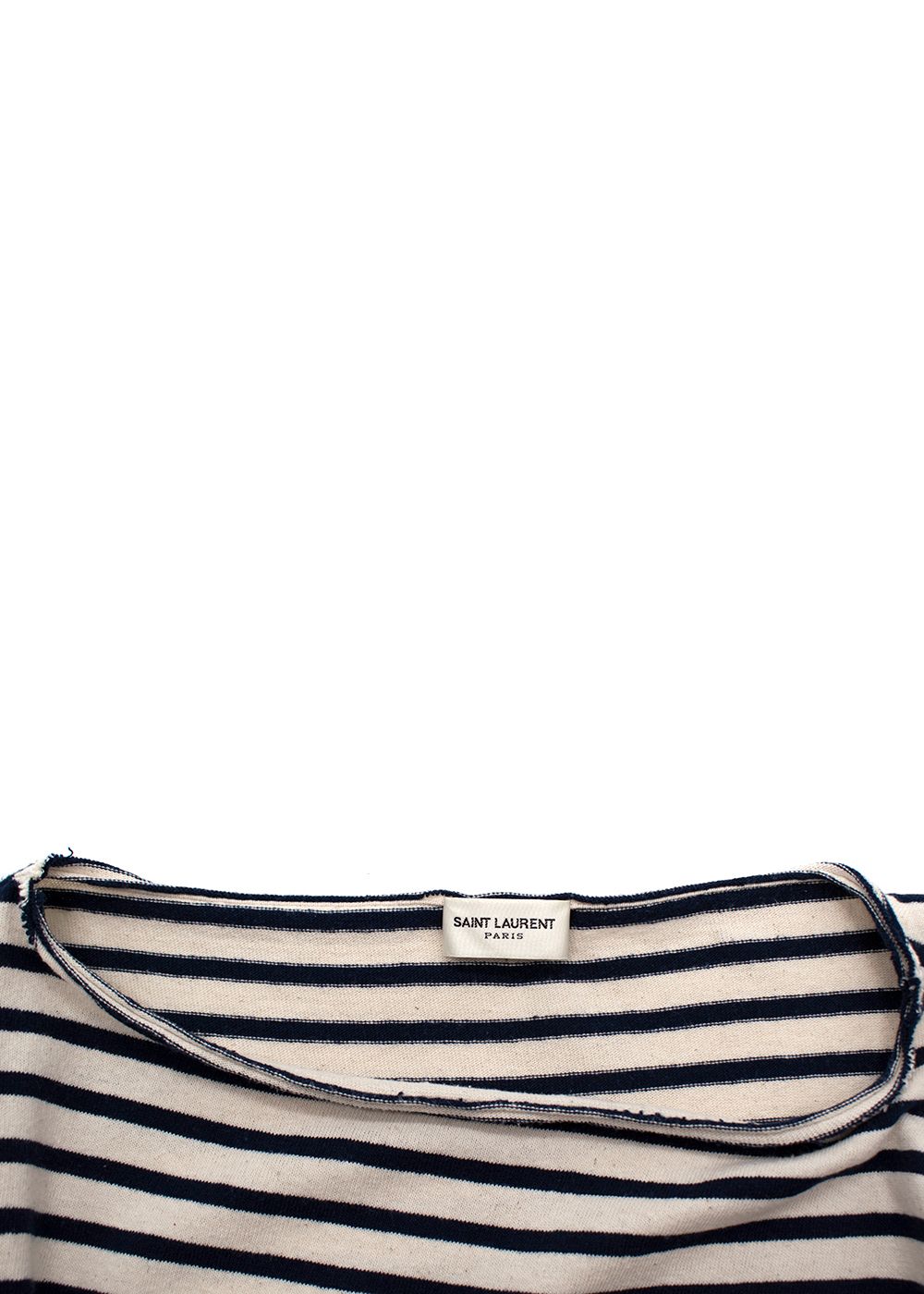 Saint Laurent Navy And Cream Striped T-Shirt Size XS Cream / Navy cotton