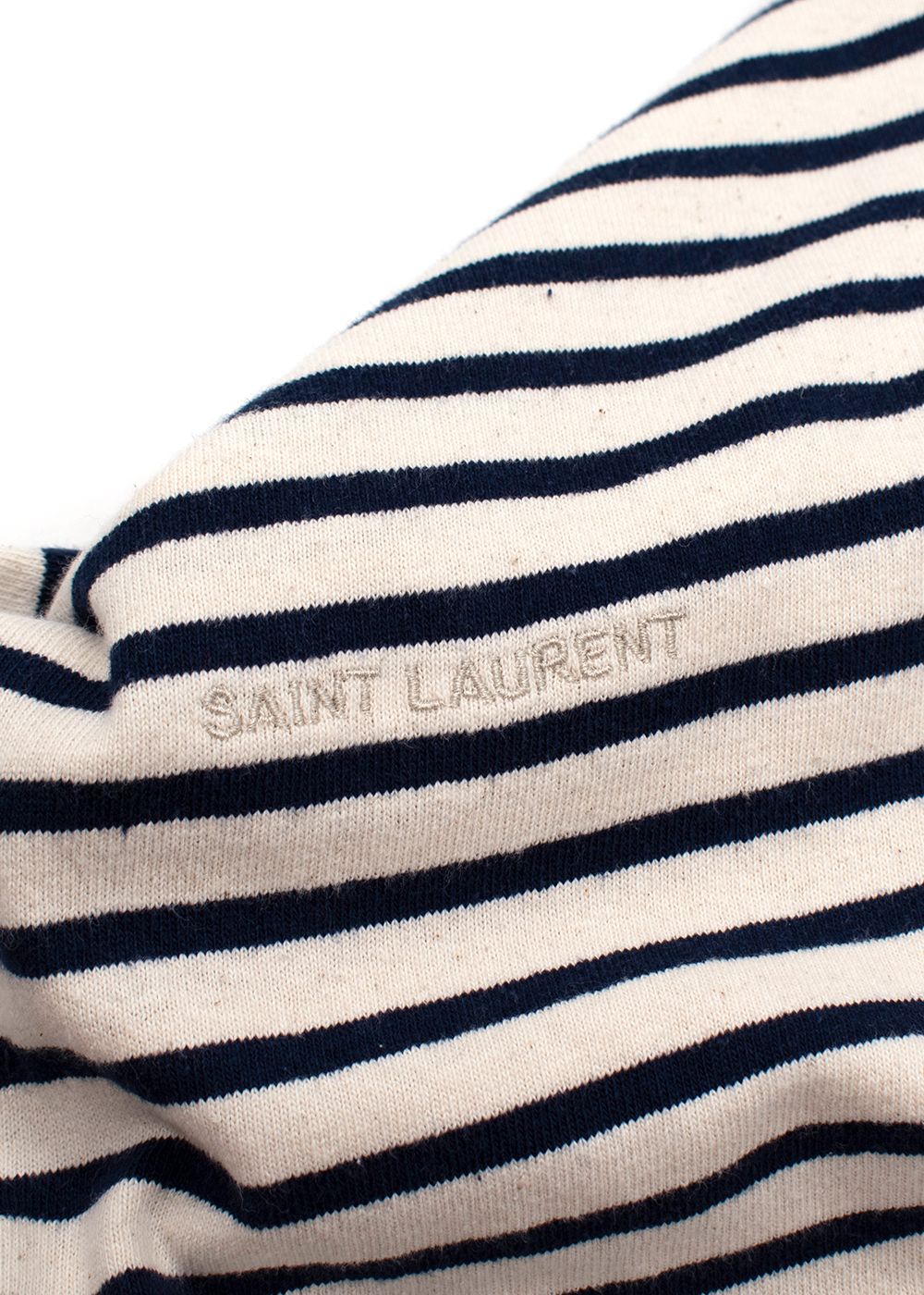 Saint Laurent Navy And Cream Striped T-Shirt Size XS Cream / Navy cotton