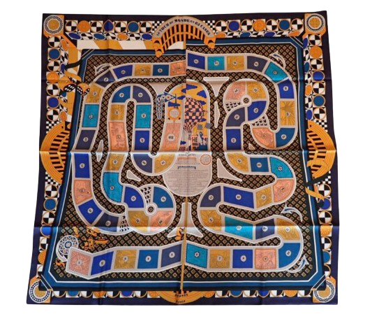 Hermes 'Regles Du Jeu' Silk Scarf 90x90 Multi