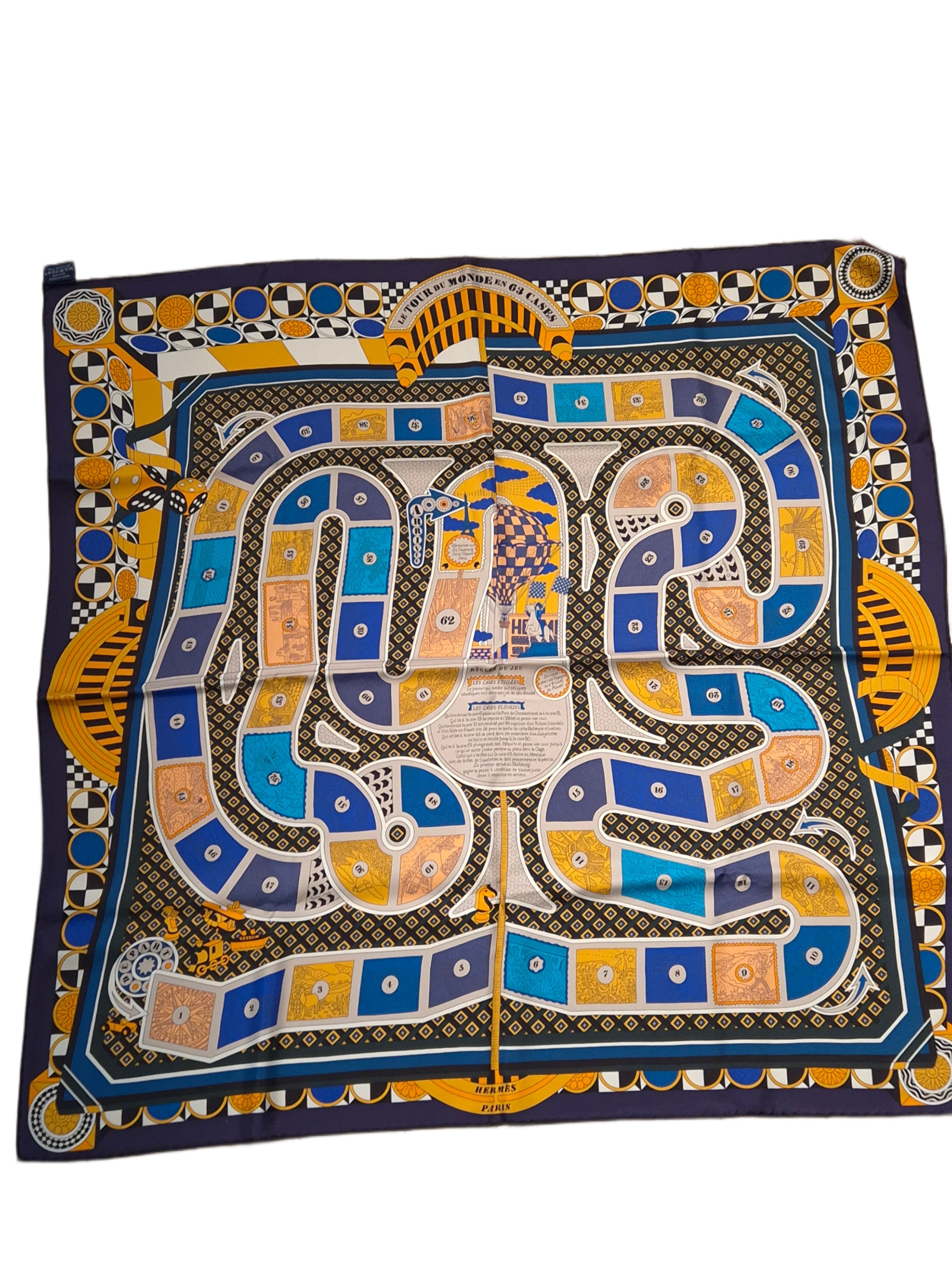 Hermes 'Regles Du Jeu' Silk Scarf 90x90 Multi