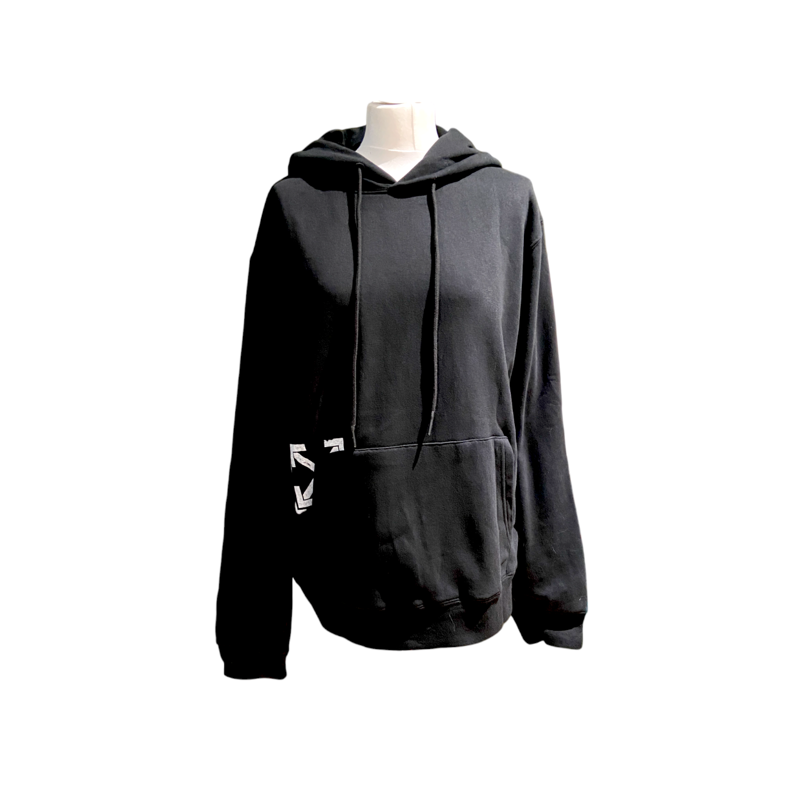 Off White Black Stencil Arrow Print Hoodie Size M