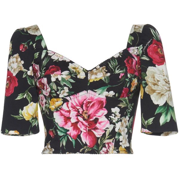 Dolce  Gabbana Floral Print Corset Top Size XS Multicolored cotton