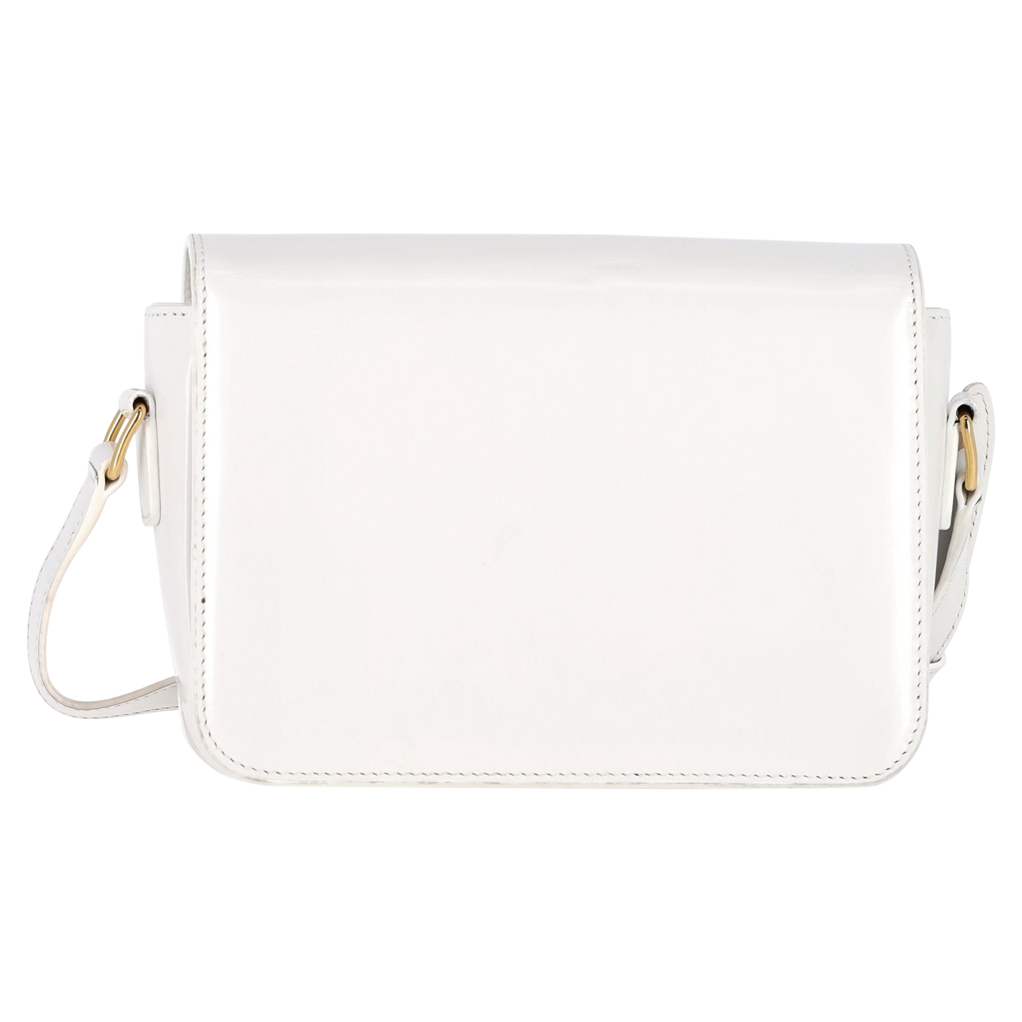 Preowned Celine White Calfskin Teen Triomphe Bag leather/calfskin leather