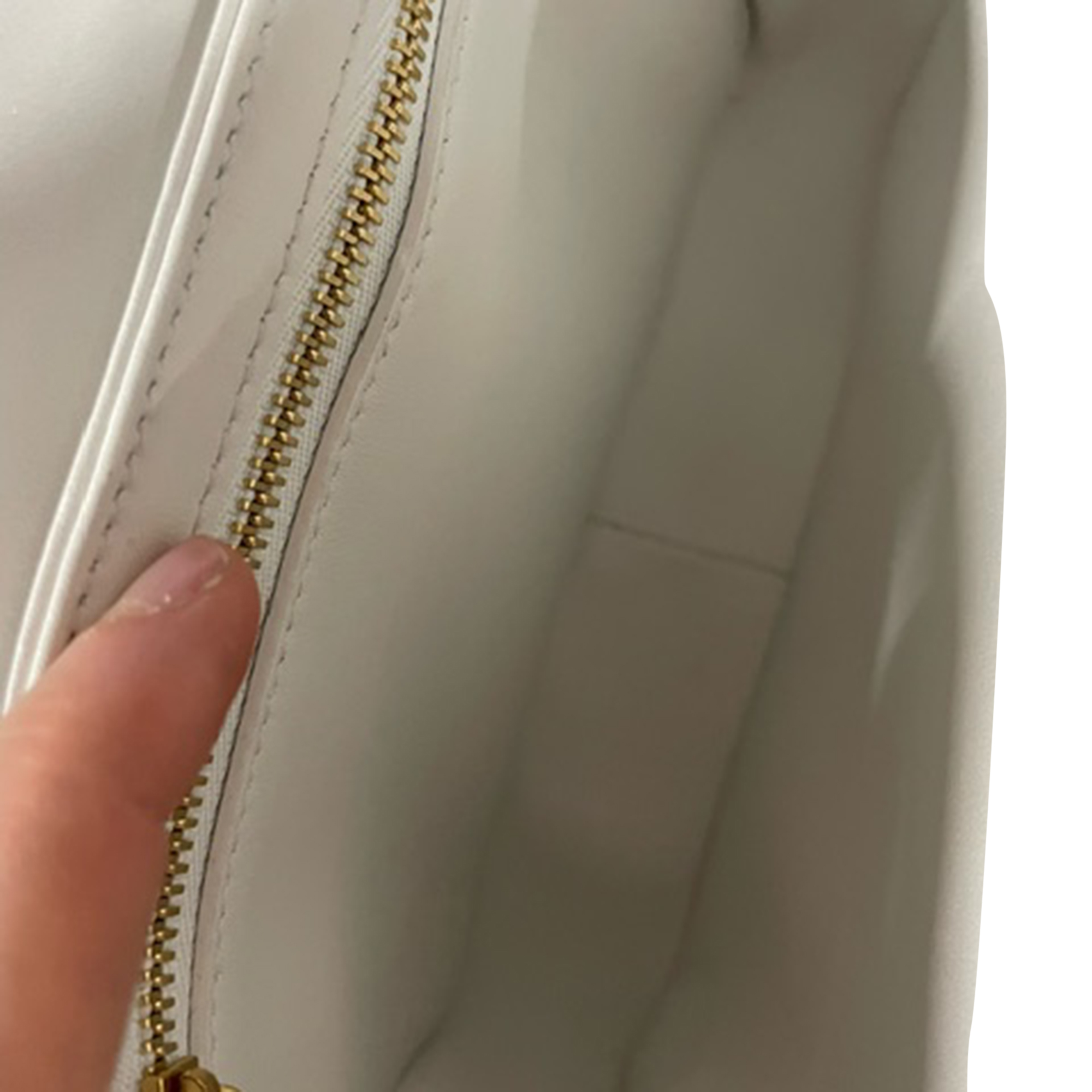 Preowned Celine White Calfskin Teen Triomphe Bag leather/calfskin leather