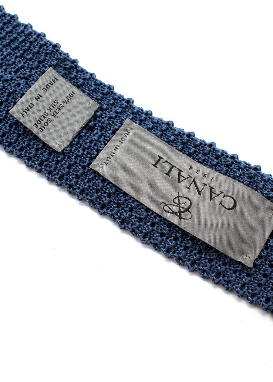 Canali Blue Textured Square Tie