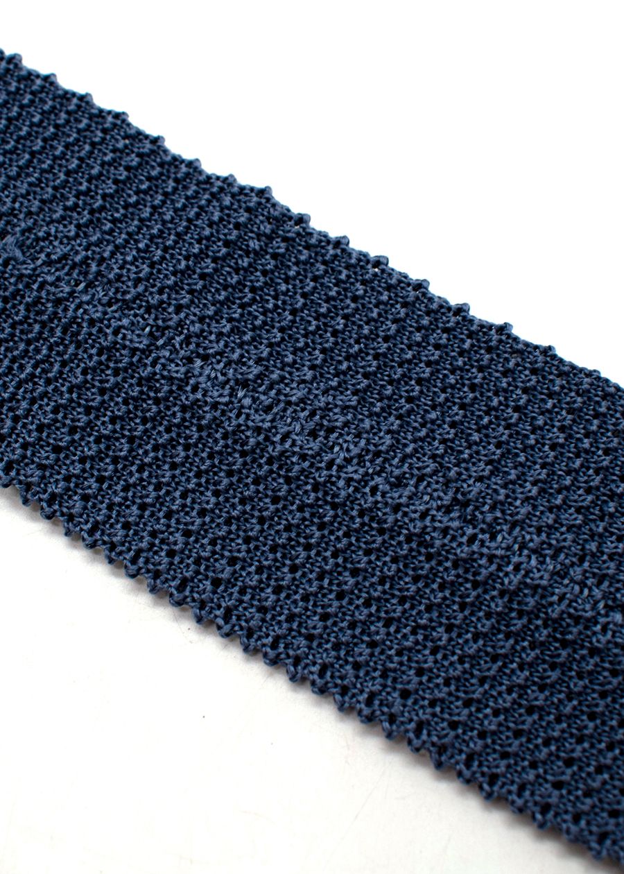 Canali Blue Textured Square Tie