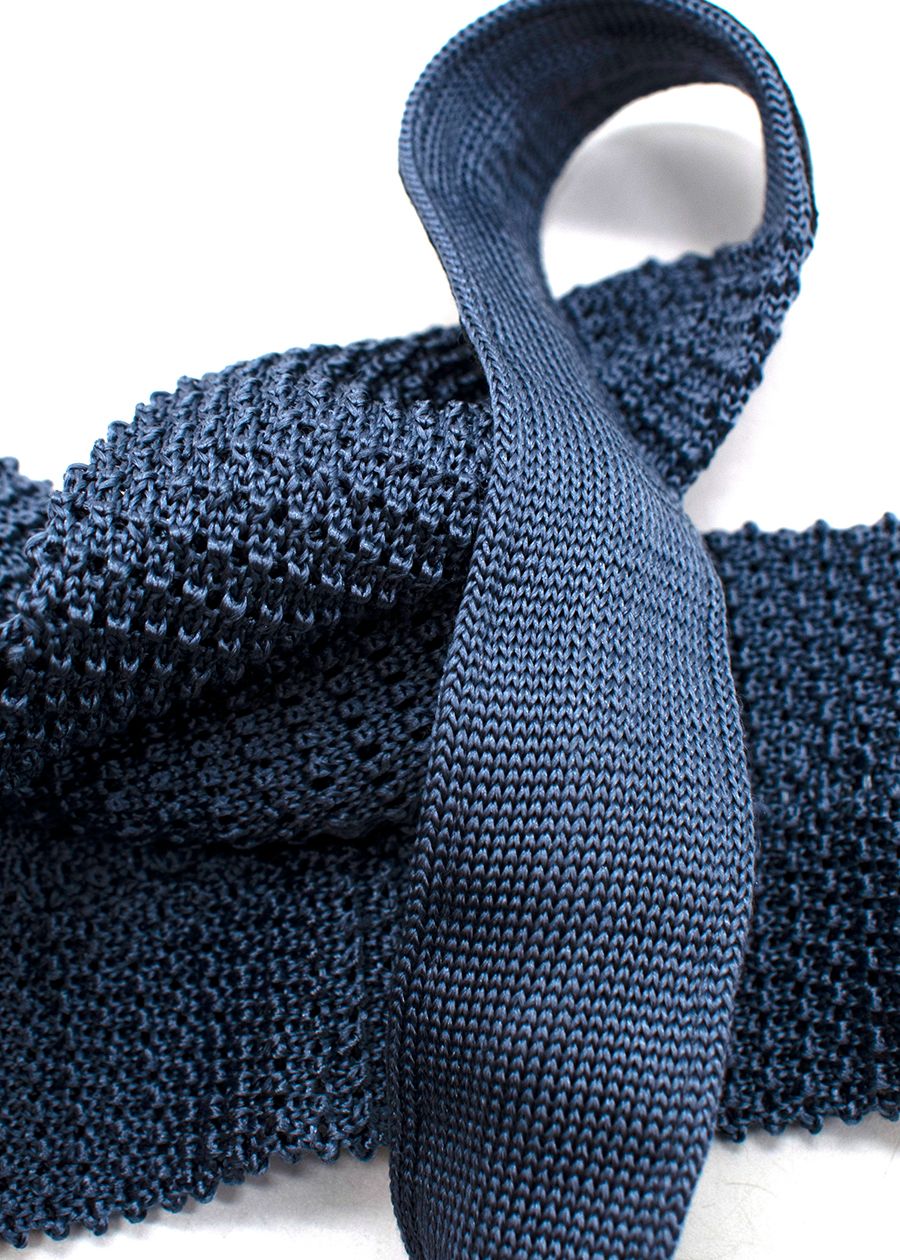 Canali Blue Textured Square Tie