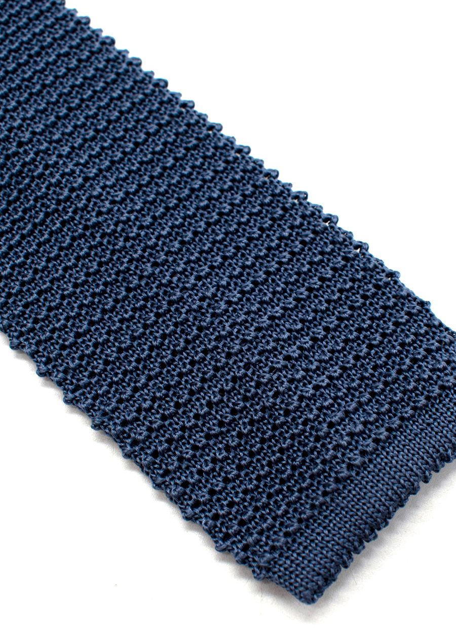 Canali Blue Textured Square Tie