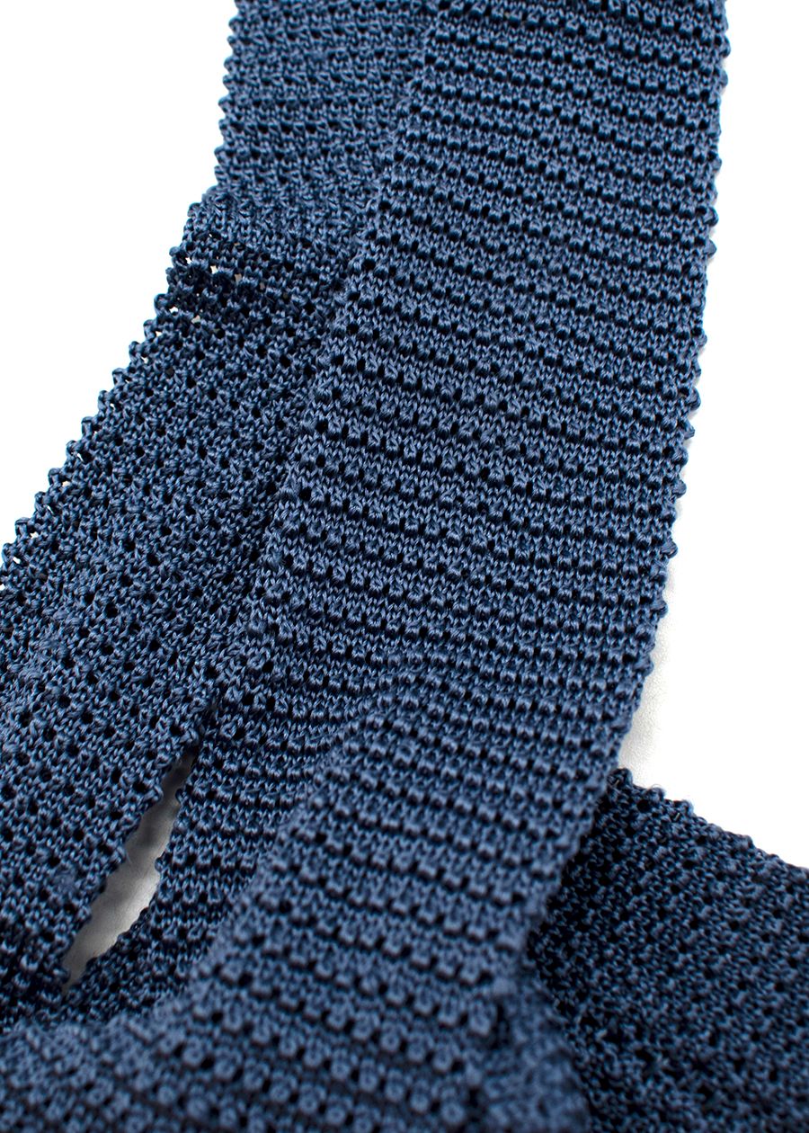 Canali Blue Textured Square Tie