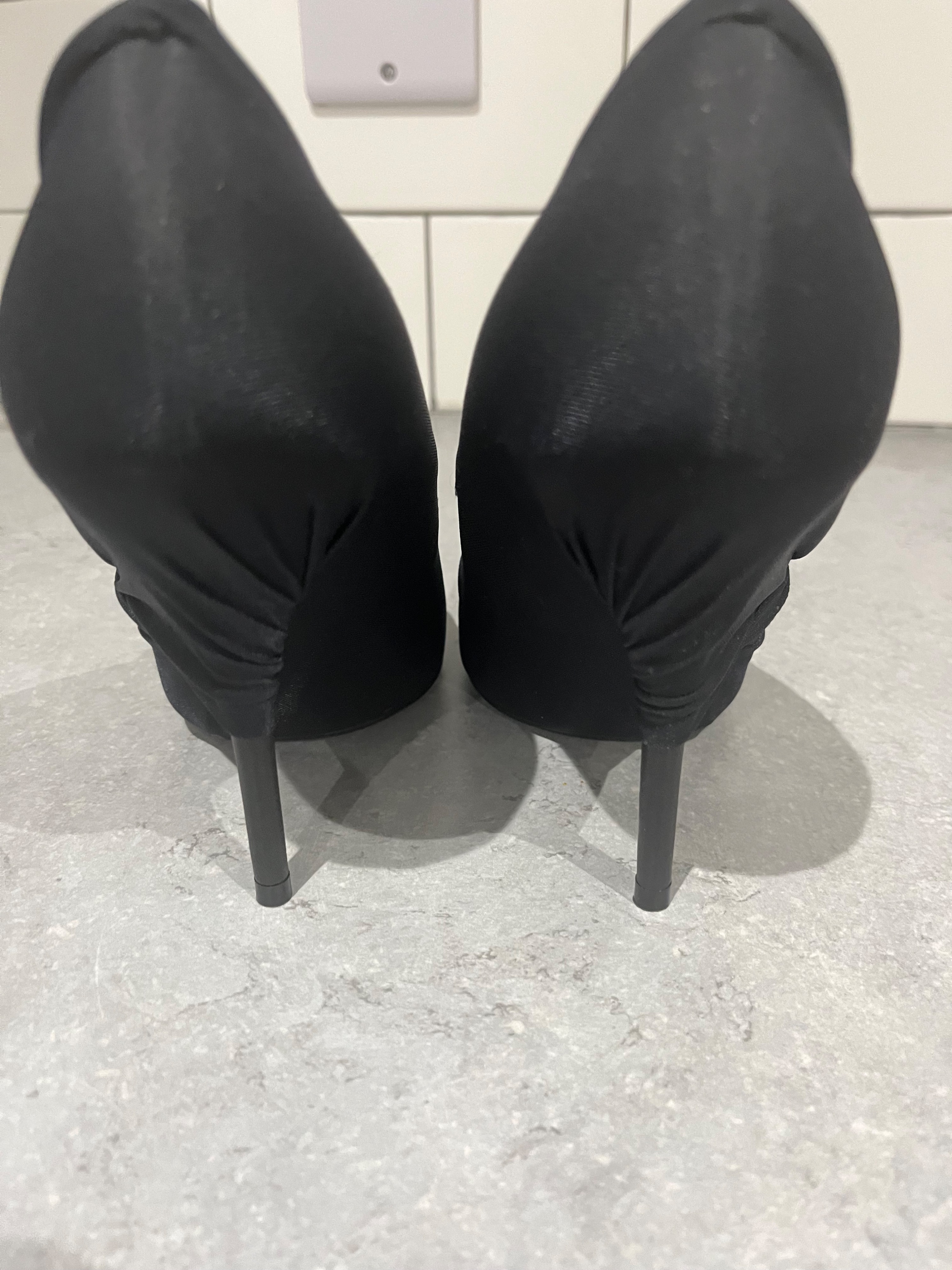 Preowned Balenciaga Spandex Knife Pump 110mm Size 37 black