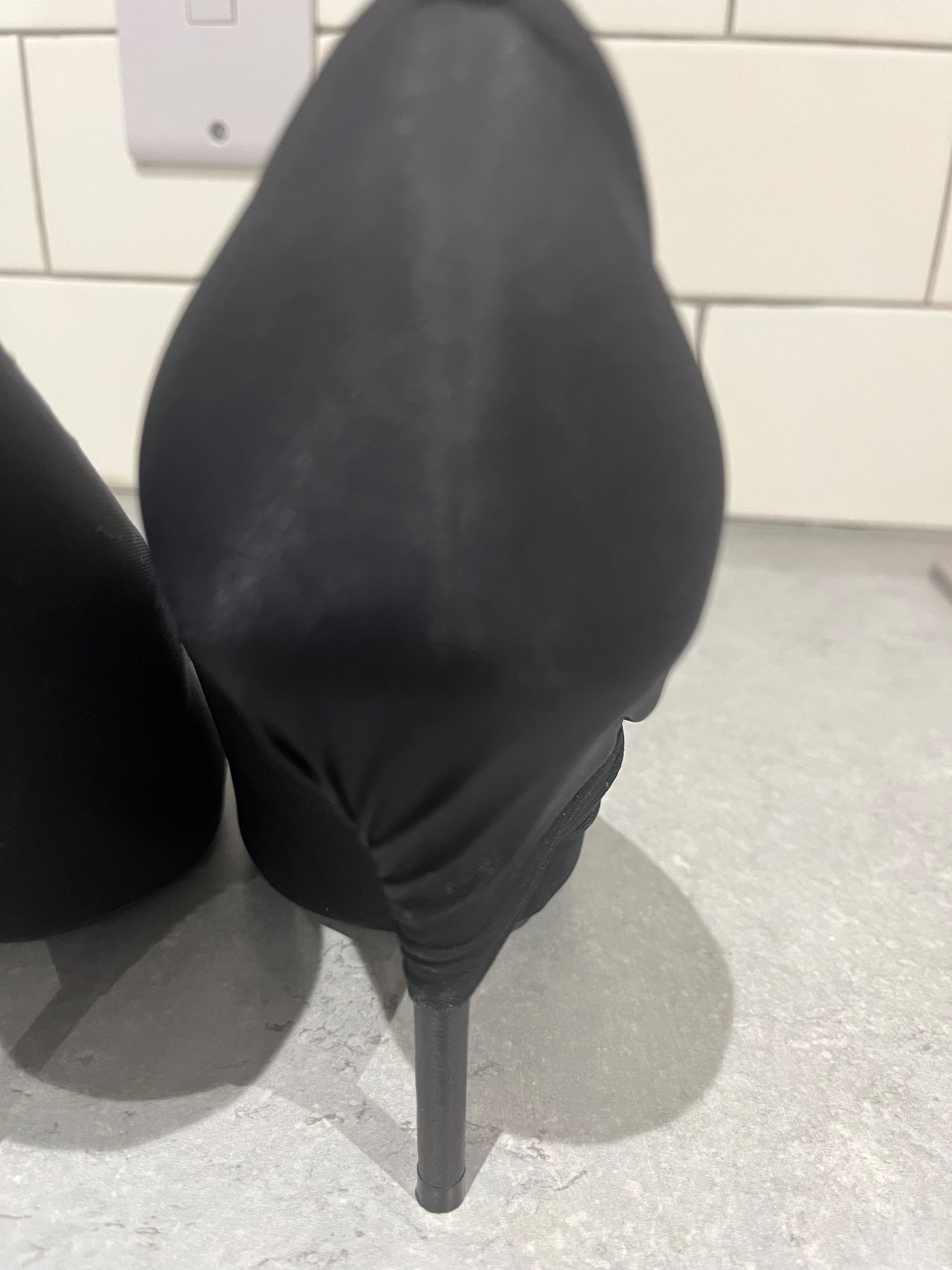 Preowned Balenciaga Spandex Knife Pump 110mm Size 37 black