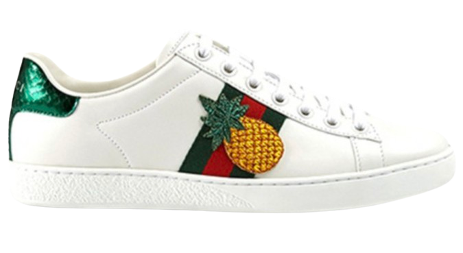 Preowned Gucci White Ace Leather Sneakers Size 38