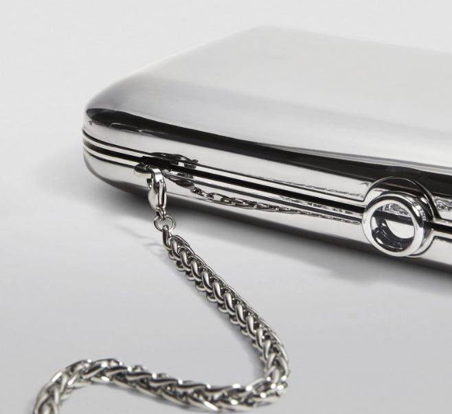 Jeffrey Levinson Silver Finley Mirrored Clutch Bag mirrored chrome aluminium