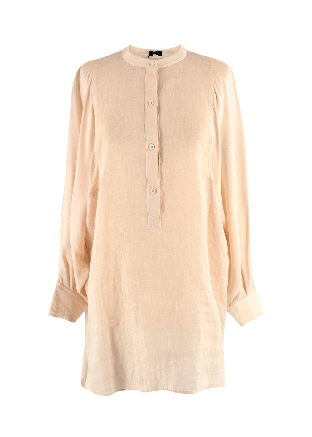 Joseph Button Up Beige Silk Blend Tunic Size XS Nude