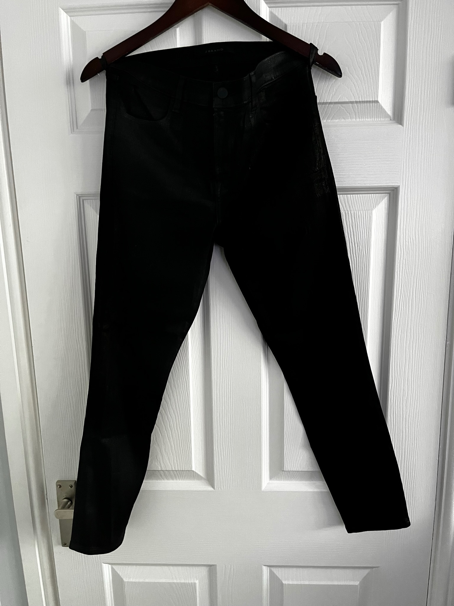 Preowned J Brand Metallic Black Skinny Jeans Size 29/74 cotton/nylon/elastane