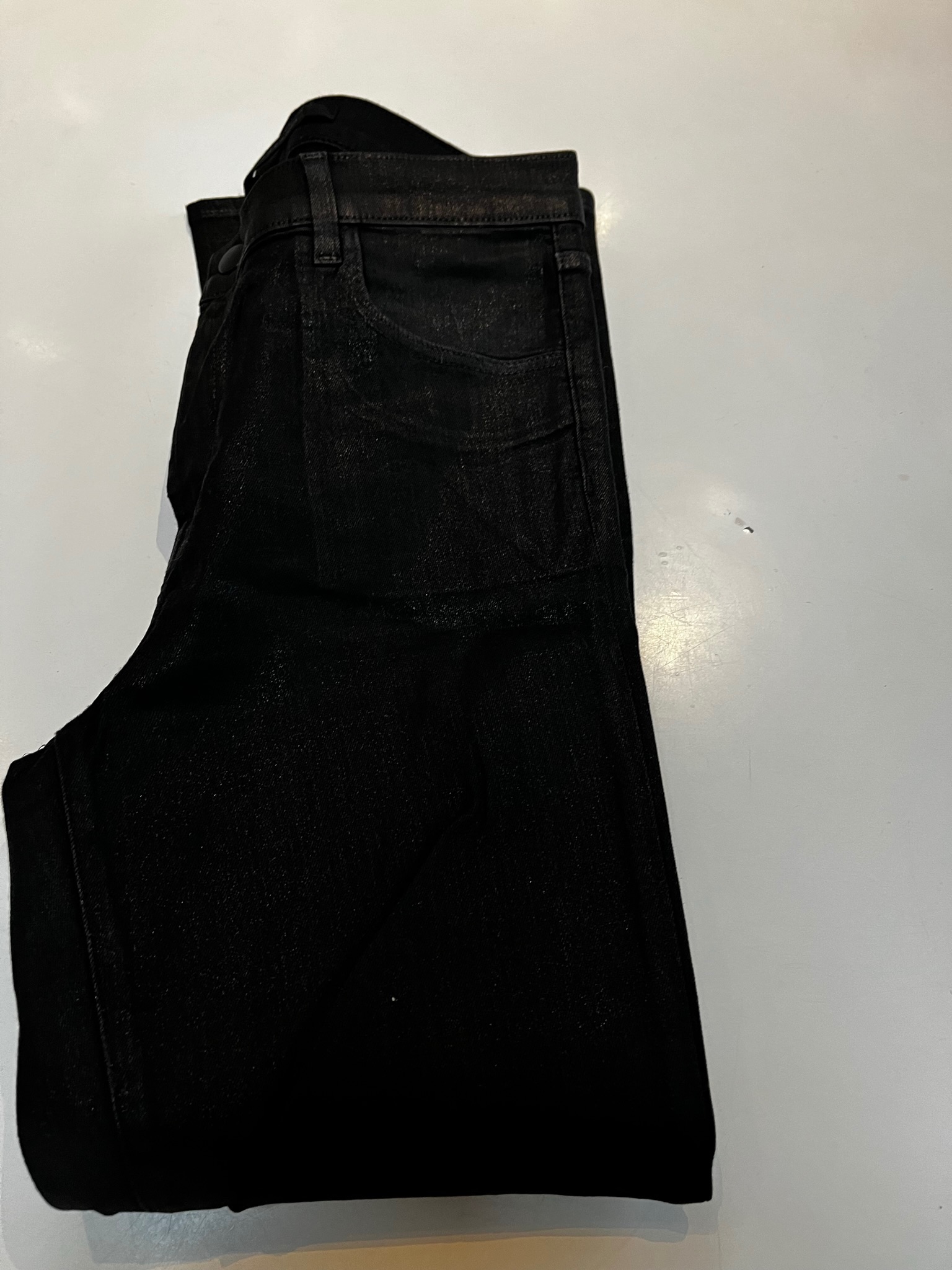 Preowned J Brand Metallic Black Skinny Jeans Size 29/74 cotton/nylon/elastane