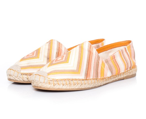 Preowned Valentino Striped Canvas Espadrilles Size 40 Multi-Coloured / Stripes