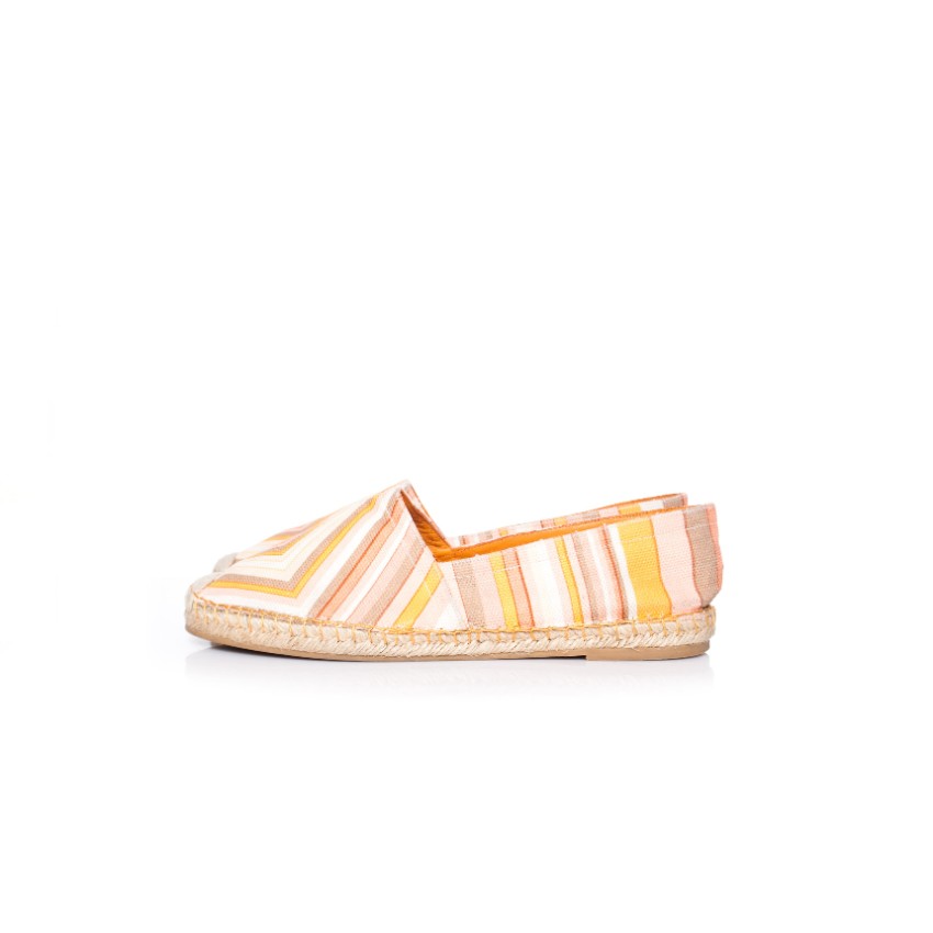 Preowned Valentino Striped Canvas Espadrilles Size 40 Multi-Coloured / Stripes